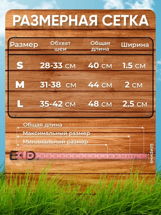 Zelie pets Ошейник для собак средних пород и щенков розовый экокожа, розовый, фото 7