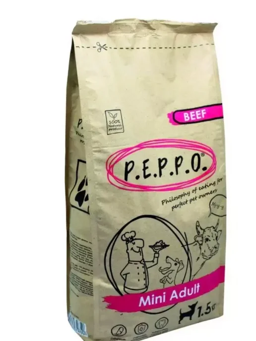 Сухой корм PEPPO для собак, мелкие, говядина, 1,5 кг, фото 3