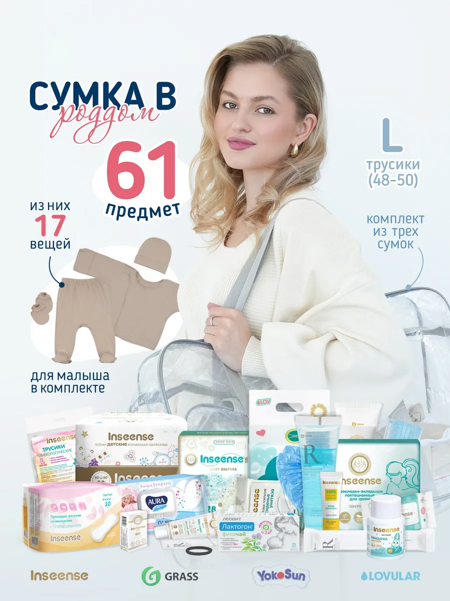 Сумка в роддом готовая с наполнением собранная