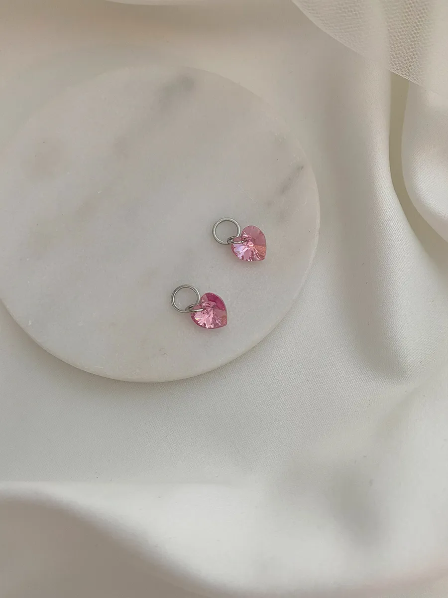 Подвеска Alba Swarovski, розовый кристалл, родий