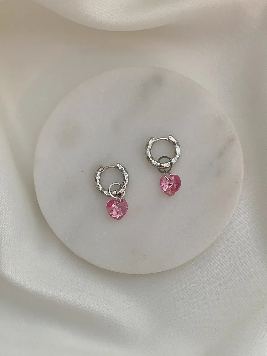 Подвеска Alba Swarovski, розовый кристалл, родий