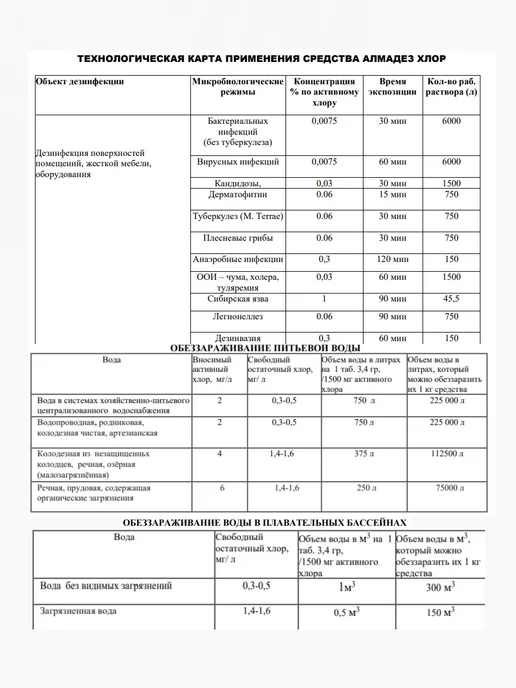 Алмадез Хлорка для бассейна и уборки в таблетках 300 шт, 300 шт, фото 4