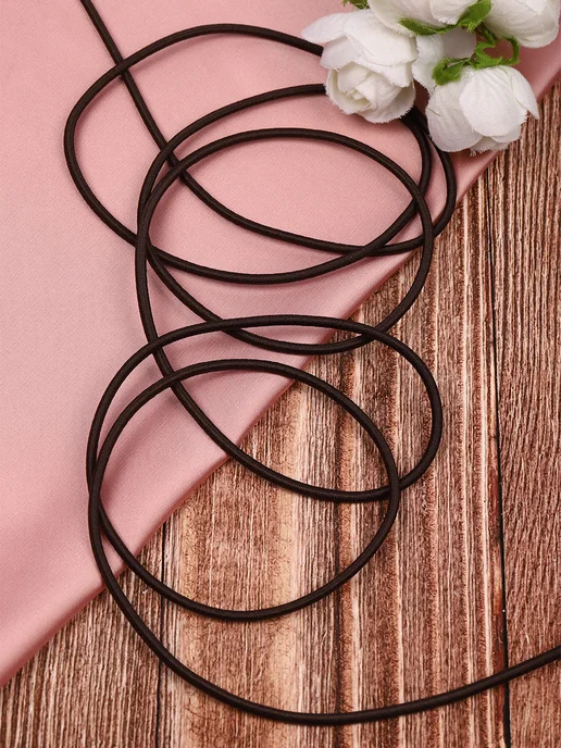 TBY Резинка шляпная 3 мм круглая коричневая 10 м, 10 м, фото 6