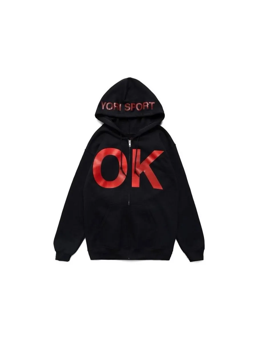 【都会的なセンスを感じる】YORI SPORTS テキストジップアップ yori sport text zipup hoodie White