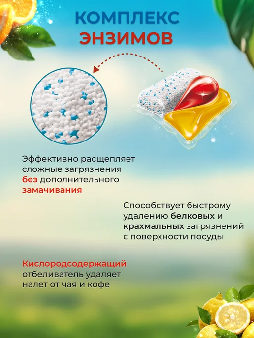Eclips Капсулы для посудомоечной машины 60 штук цитрус, цитрус 30, фото 3