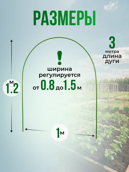 сад на 5 дуги для парника и грядок металлические, зеленый, фото 2