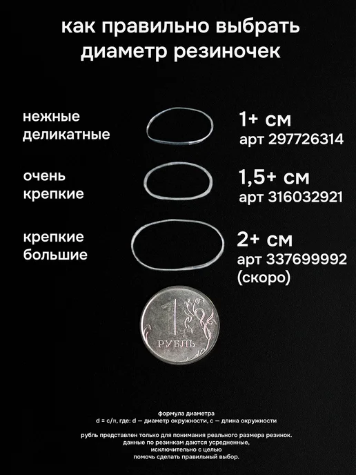 Kiss of Eva Резинки для волос силиконовые прозрачные тонкие, вариант, фото 4