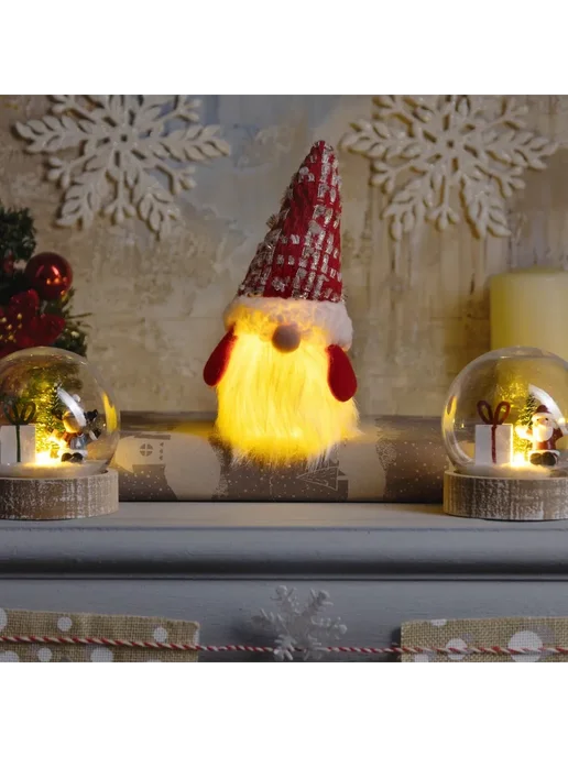 Luazon Lighting Светодиодная фигура Гном в красном колпаке, красный