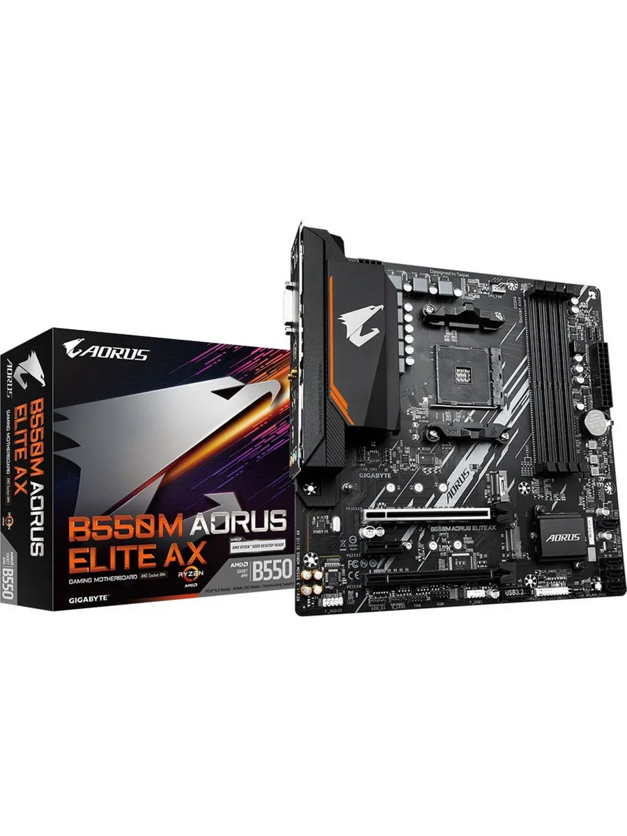 Материнская плата B550M AORUS ELITE AX Soc-AM4 AMD B550 Gigabyte 297787449 купить за 20 110 ₽ в интернет‑магазине Wildberries
