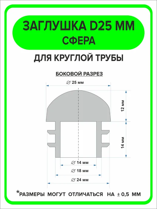 ПроДомПлюс Заглушка 25мм «Сфера» внутренняя для круглой трубы, 4 шт, 2 шт, фото 2