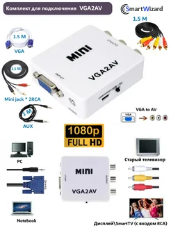 Комплект подключения VGA to RCA для телевизора и приставки SmartWizard 297828326 купить за 1 141 ₽ в интернет-магазине Wildberries