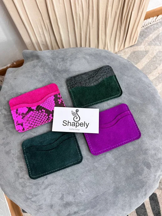Shapely bags Картхолдер натуральная кожа для банковских карт, фиолетовый, фото 2