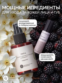 Набор косметики гидролат липа + бальзам для губ ежевика