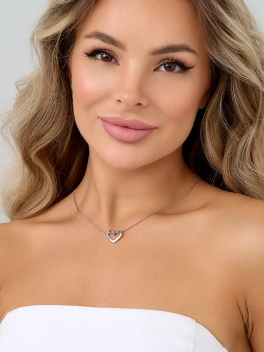JewelTi Premium подвеска сердце, серый, фото 2