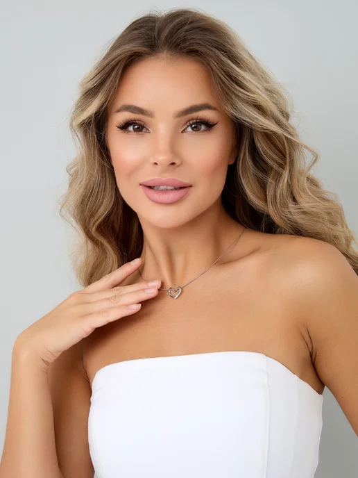 JewelTi Premium подвеска сердце, серый, фото 3