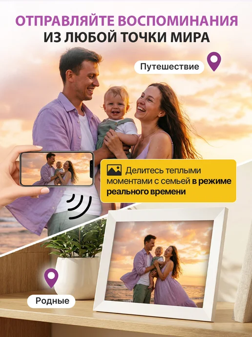 MEMORYFRAMES Электронная фоторамка с Wi-Fi 10 дюймов и сенсорным экраном, Wi-Fi и, фото 2