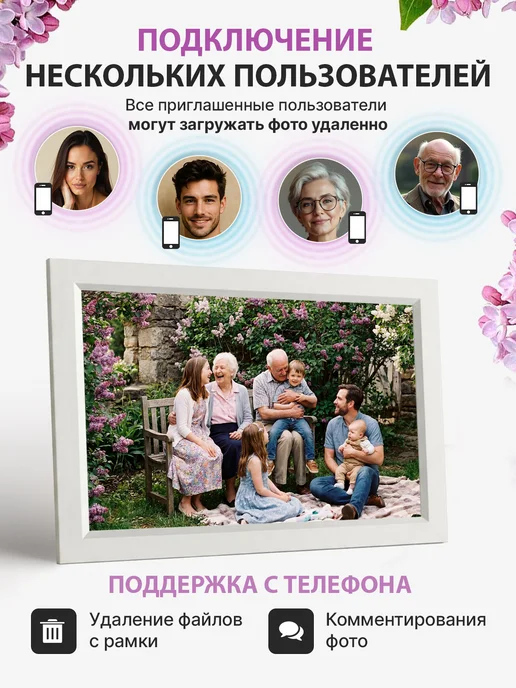 MEMORYFRAMES Электронная фоторамка с Wi-Fi 10 дюймов и сенсорным экраном, Wi-Fi и, фото 6
