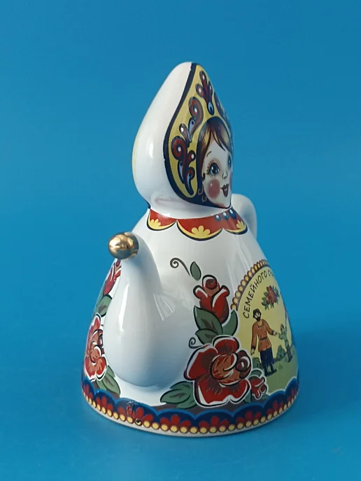 Ceramic Fauna Фарфоровый колокольчик-чайник «Семейное счастье», белый, фото 5