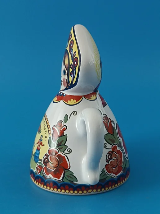 Ceramic Fauna Фарфоровый колокольчик-чайник «Семейное счастье», белый, фото 8