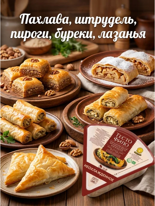 Gretta Тесто Фило для выпечки 340 гр, 340 г, фото 4
