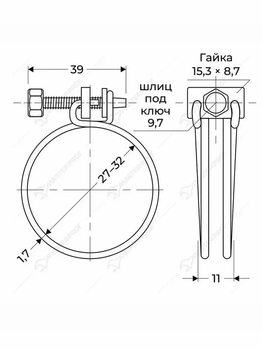 MasterProf Хомут спиральный проволочный 32 мм, 1 1 4", набор 5 шт, 5 шт, фото 4