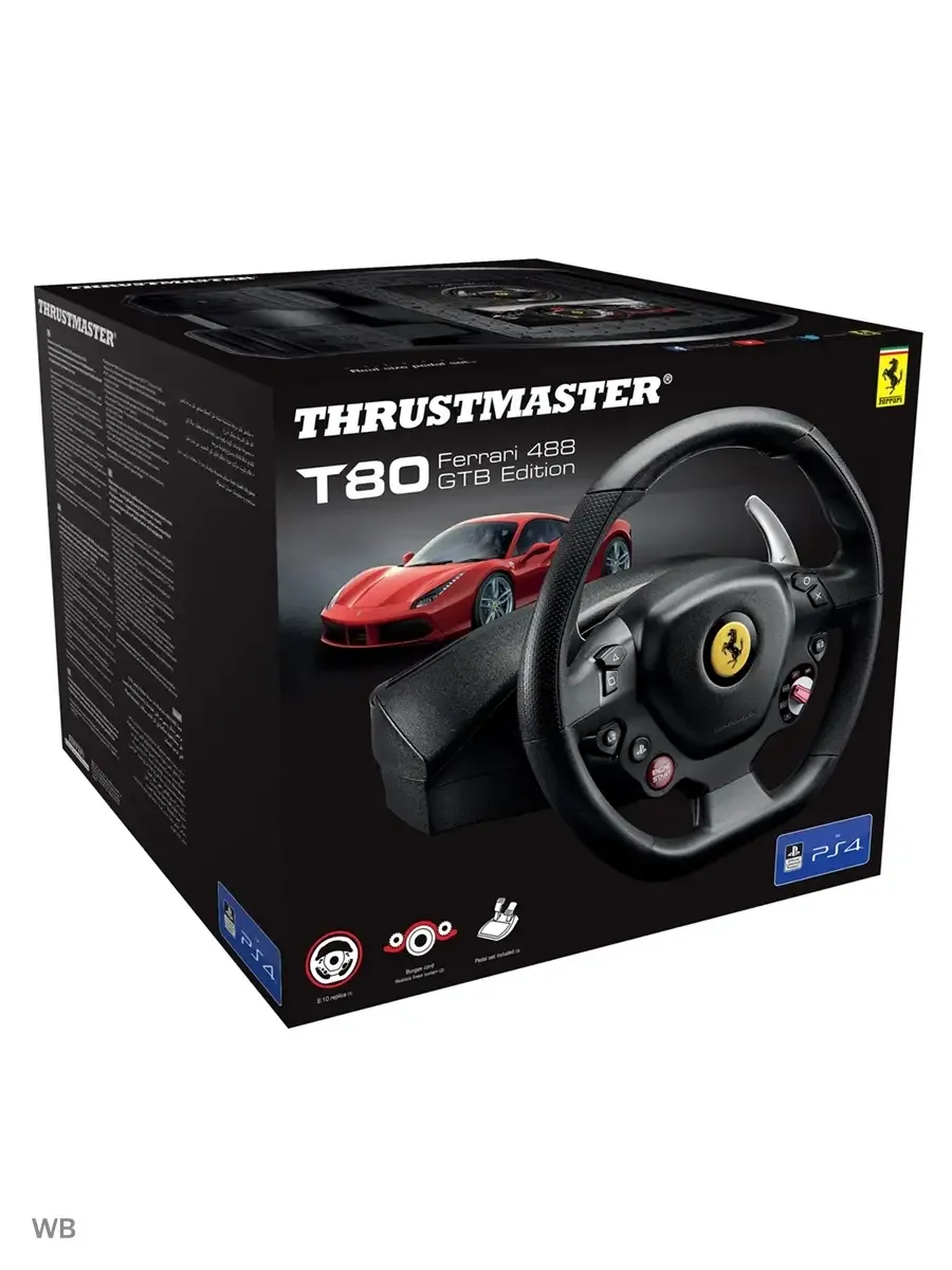 Руль Thrustmaster T80 Ferrari 488 GTB Edition, PS4/PC. Руль Thrustmaster T80 Ferrari 488 GTB Edition, PS4/PC.