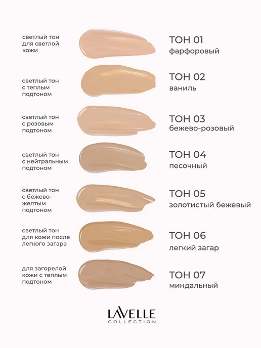 LavelleCollection Тональный крем для лица Silky veil №06 легкий загар, бежевый, фото 6