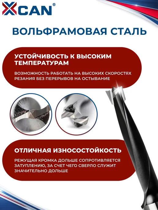 XCAN Сверло присадочное глухое 6х70мм, правое, 6x70 мм, фото 3