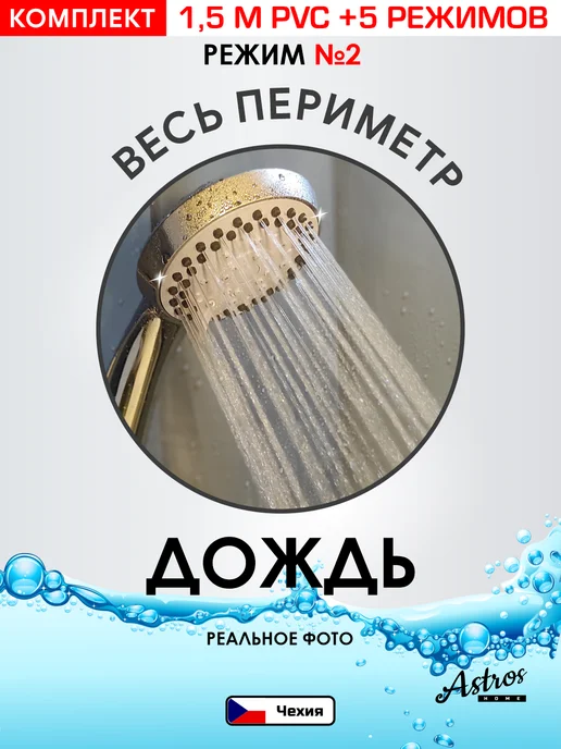 Усиленный шланг для душа с лейкой Шланг для душа с лейкой 1,5 PVC, серый, фото 4