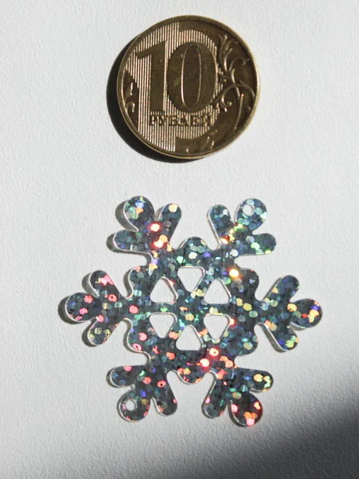 S.Shine Снежинки для рукоделия 40 мм, серебро 10г, 10 г, фото 3