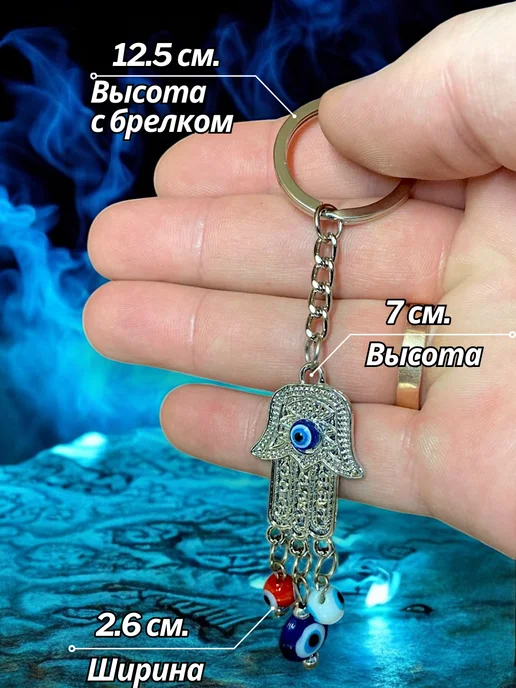 Магия Дзен Брелок обвес на сумку рука Хамса, серый, фото 2