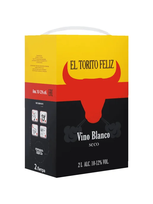 Вино El Torito Feliz белое сухое 2 л bag-in-box, 2 л