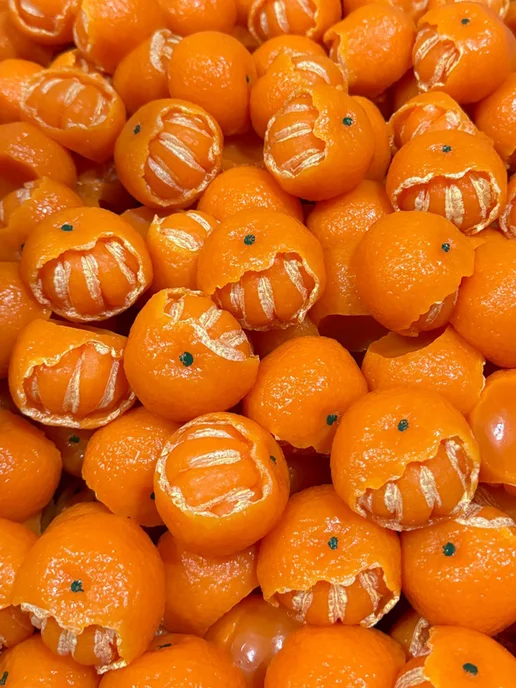 LAWE Toy Palace Новогодняя антистресс-игрушка сквиш Mandarin 5 см брелок, оранжевый, фото 6
