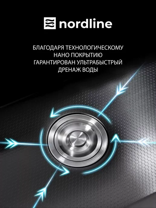 nordline Мойка для кухни из нержавейки 60х50, 50x50, фото 4
