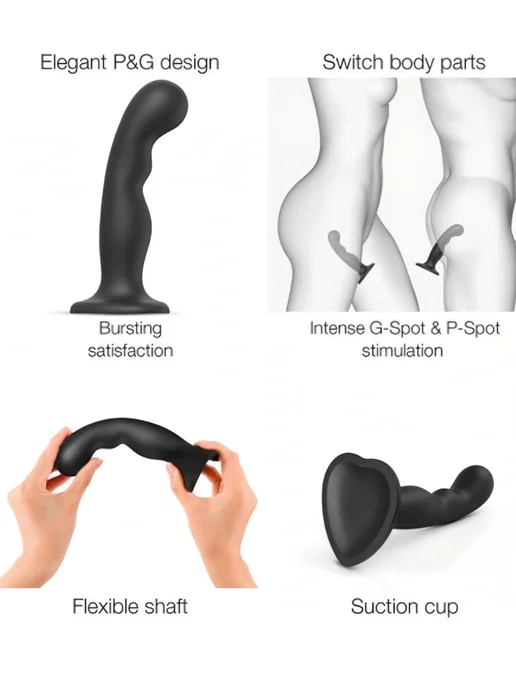 STRAP-ON-ME Фаллоимитатор Dildo Plug P&G(XL 17.5, Ø 4.2), черный, фото 3