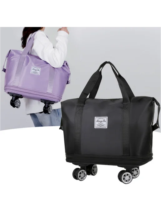 BestShop1 Сумка трансформер на колесах дорожная в самолет спортивная, черный, фото 7