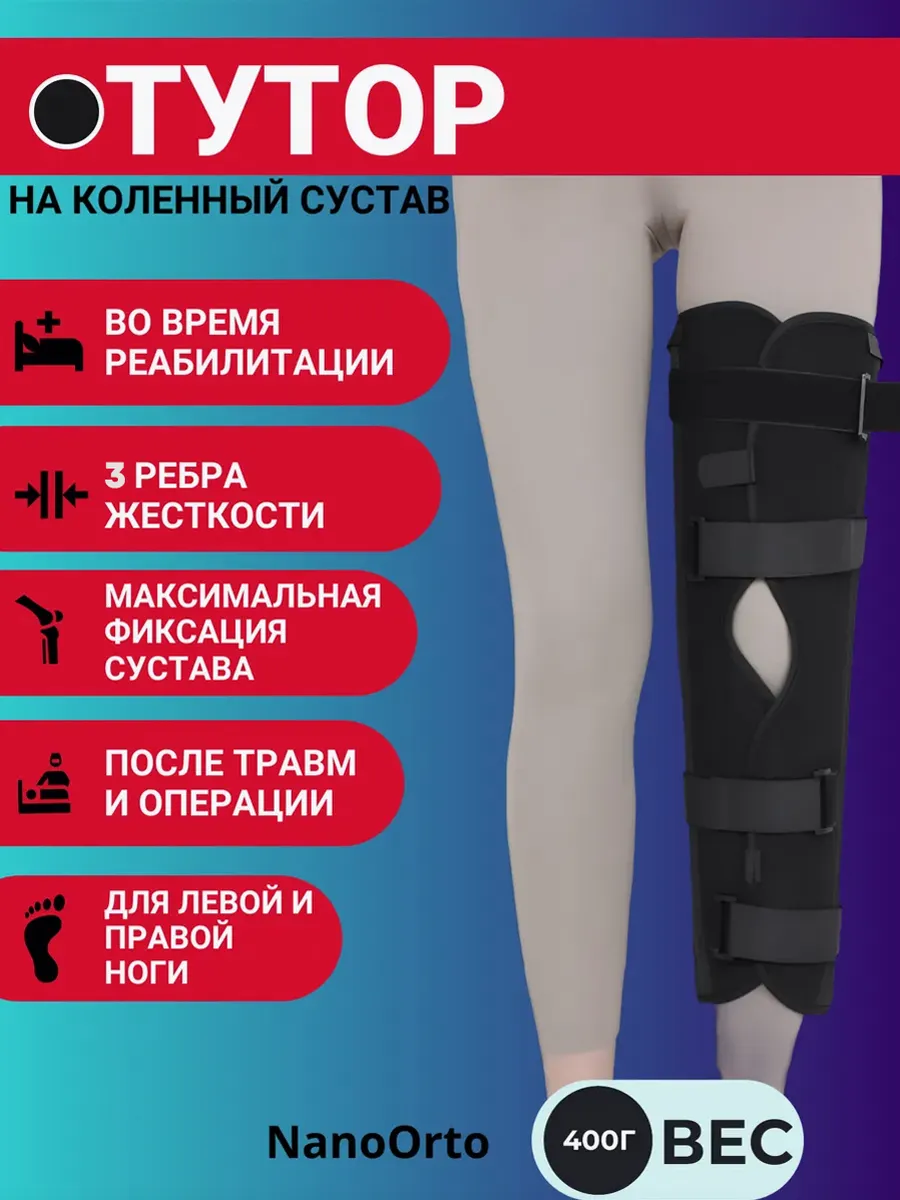 Ортез тутор фиксирующий на коленный сустав