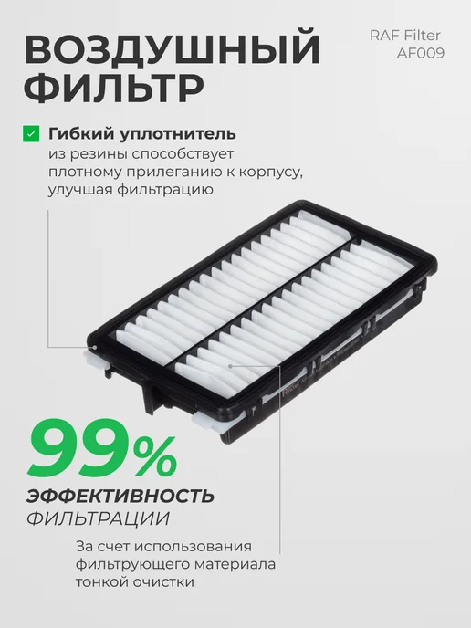 RAF FILTER Комплект фильтров Hyundai Sonata Kia K5 2.0 (2019-) 2 шт, 2 шт, фото 4