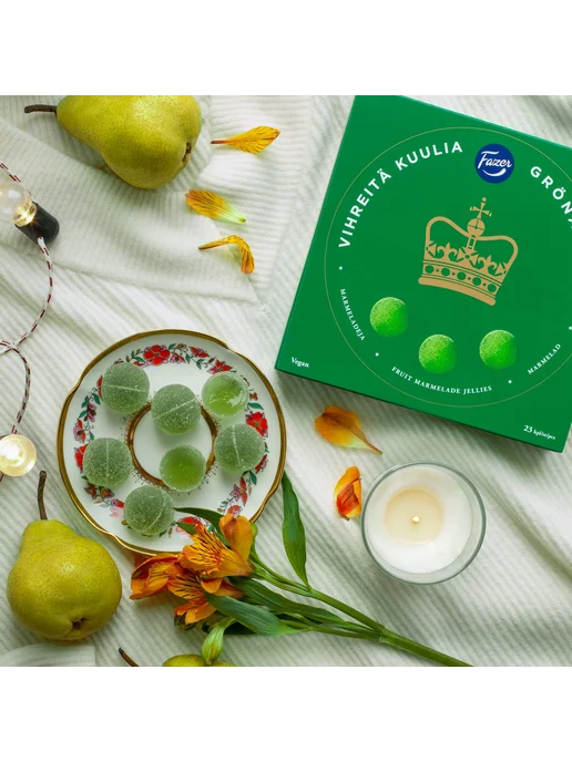 Fazer Фазер Мармелад Green Jellies грушевый вкус, 500г, 500 г, фото 4