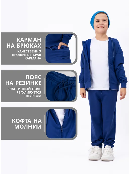 Текстиль центр Костюм спортивный для девочки, синий, фото 4