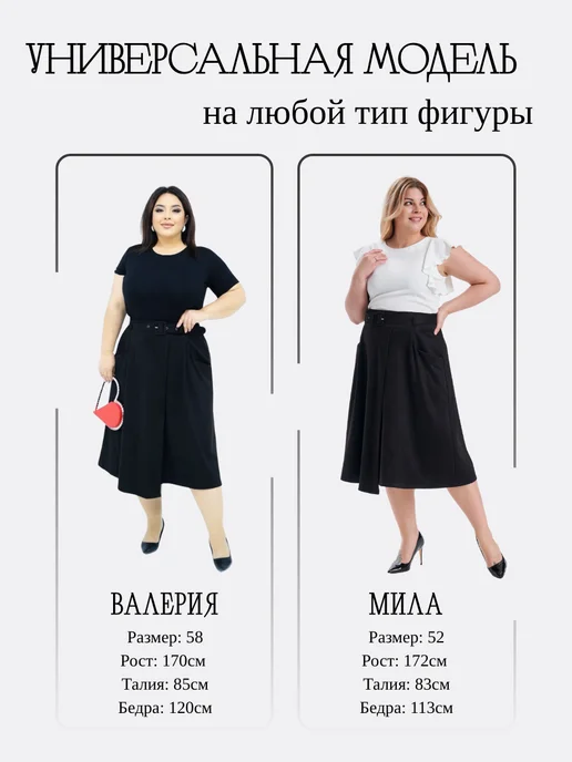 Much Better Юбка миди расклешенная, черный, фото 4