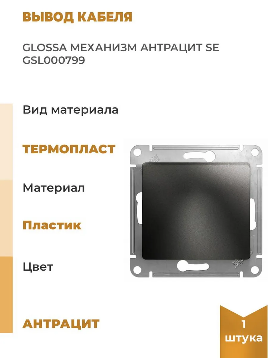 Вывод кабеля Glossa механизм антрацит SE
