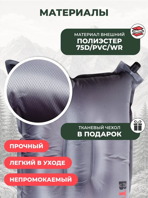 BTrace Подушка самонадувающаяся Basic, серый, фото 4