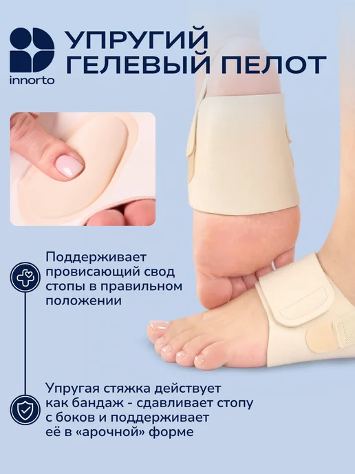 INNORTO Супинаторы ортопедические при плоскостопии, 2 шт, фото 3