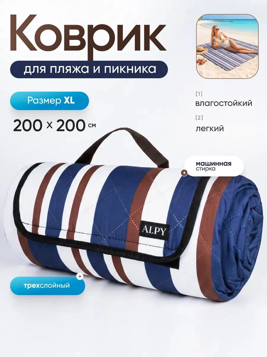 Коврик пляжный для пикника и пляжа