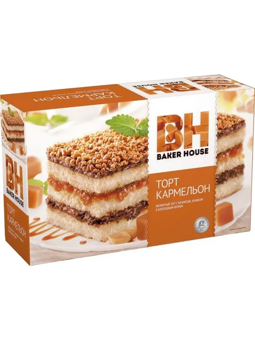 Baker house Торт Кармельон бисквитный, 1 шт по 350 гр, 350 г, 3 шт, фото 2