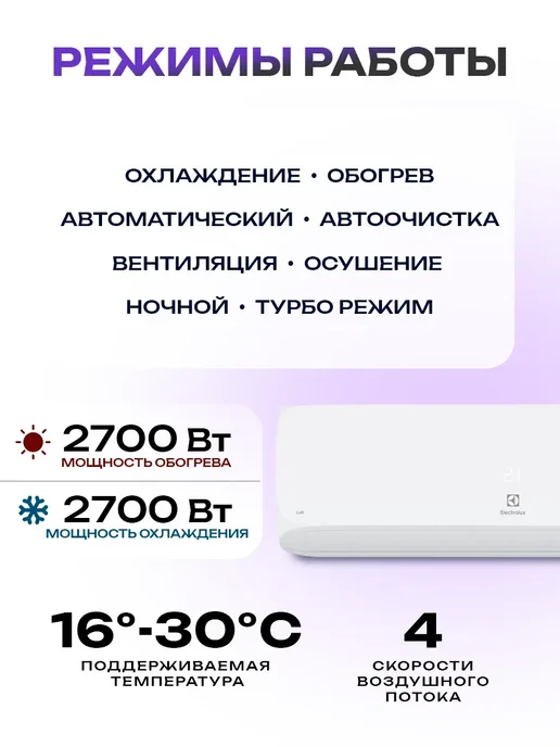 Electrolux Сплит система кондиционер EACS I-09HAL N8, вариант, фото 2