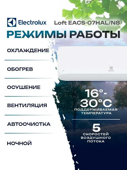 Electrolux Cплит система кондиционер Loft EACS-07HAL N8, вариант, фото 2