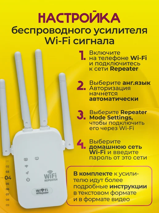 ТЕХМИР Усилитель Wi-Fi сигнала репитер, белый, фото 4