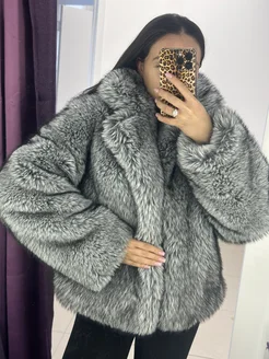 Шуба короткая серая экомех Yana FURS 301153967 купить за 8 930 ₽ в интернет-магазине Wildberries